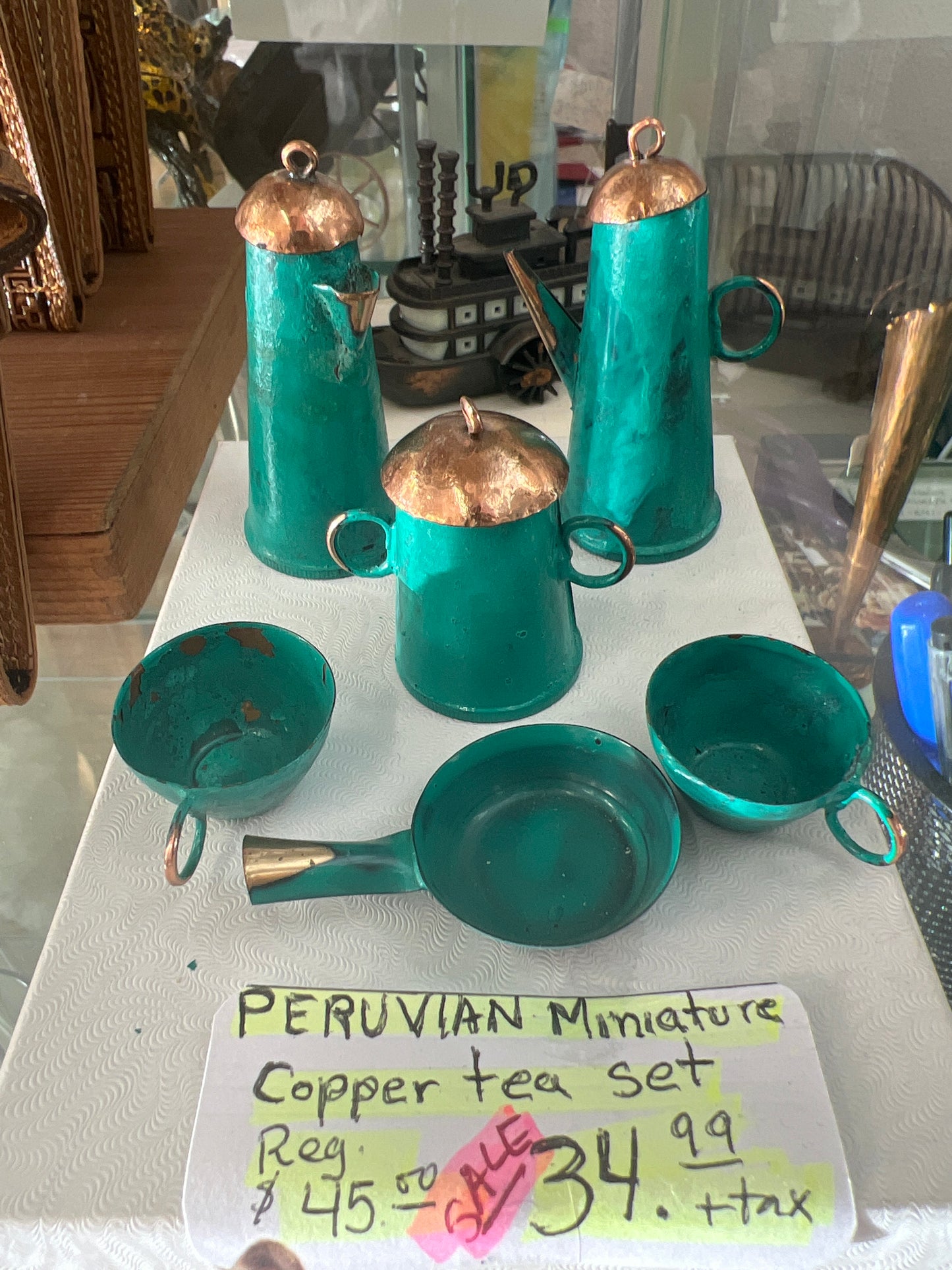 Miniature Copper Tea Set